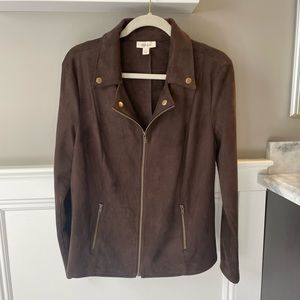 Style & Co size Large brown suede jacket.